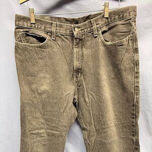 Faded Glory Jeans Mens 36x30 Black Gray Denim Relaxed Fit - Frayed Hem